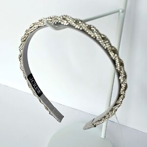 J. Crew Silver Braided Crystal Headband